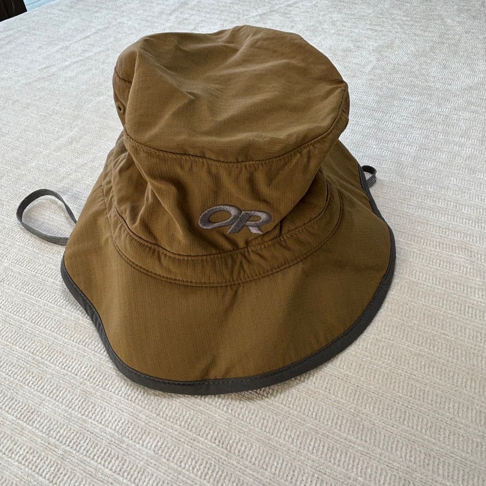 Outdoor Research Sun Hat Brown Boonie Bucket Hiking Fishing Adjustable Mens M